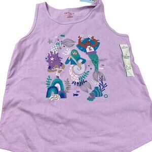Cat & Jack Girls' Violet Purple Mermaid Printed Tank Top - Size Large - NWT